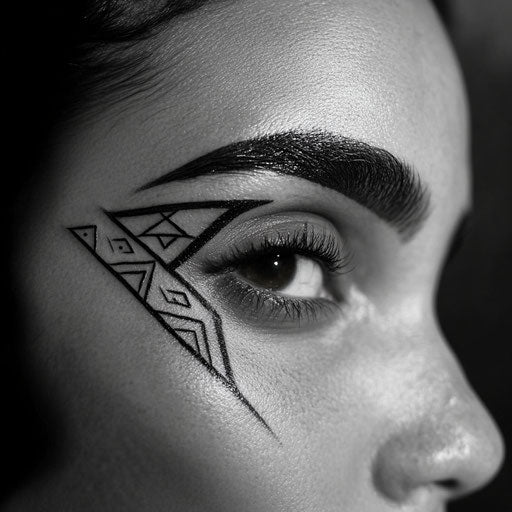 Bold clean lines minimalist geometry brow tattoo