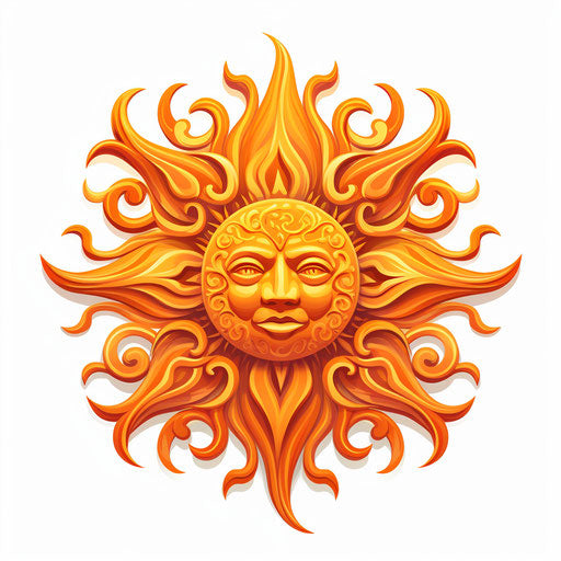 Sun clipart in the style of Chiaroscuro Art