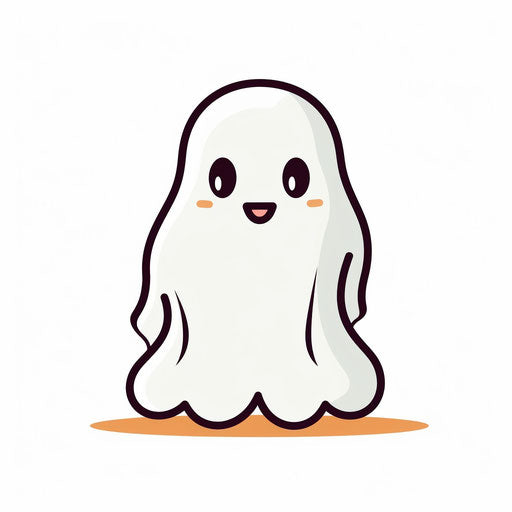 Adorable ghost illustration in a minimalist style