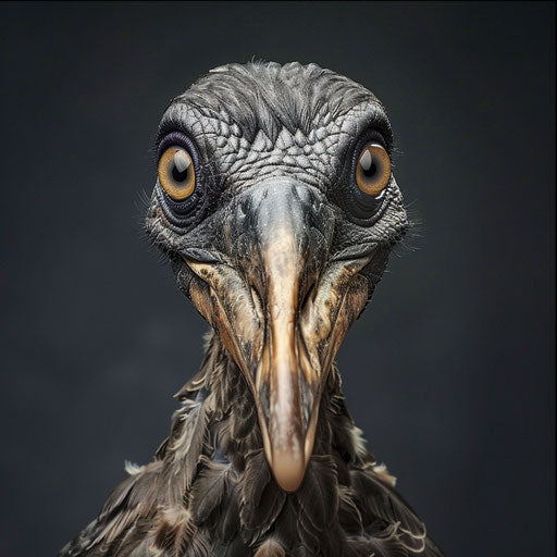 Dodo bird with a curious look, in the style of Elke Vogelsang