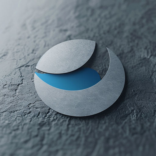 Modern company logo with clean lines and blue and grey color palette