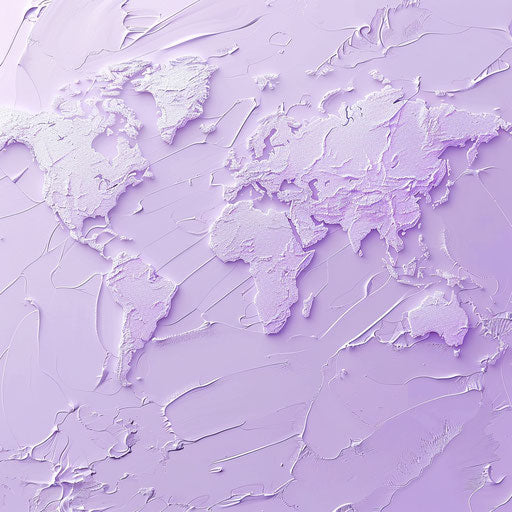 Map on lavender background with realistic touch and gloss