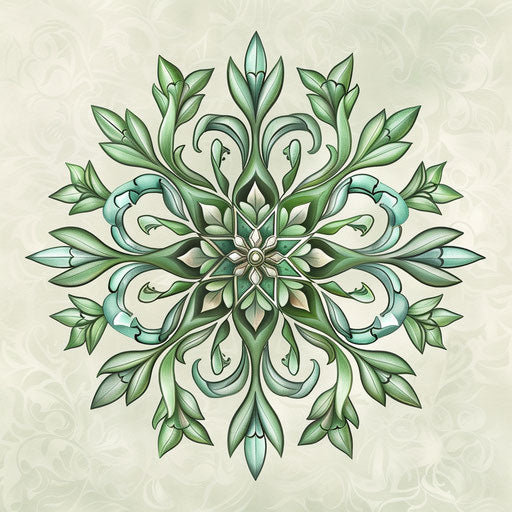 Clipart tattoo sketch of a snowflake with art nouveau influence