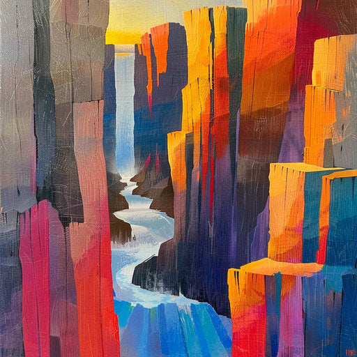 Victoria Falls with abstract rock formations