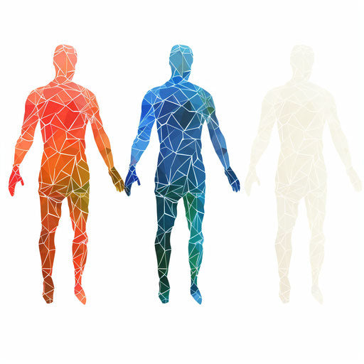 Minimalist style human body clipart on white background