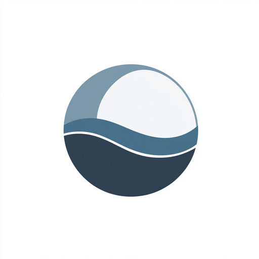 Beautiful and inspiring simple logo with stylized circle icon and modern typography, harmonious blue and gray color palette