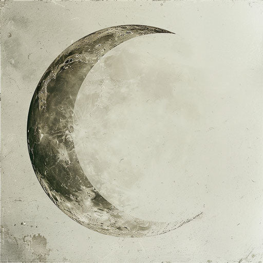 Realistic crescent moon clipart on flat white background