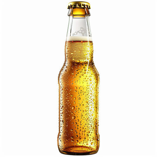 Realistic beer bottle clipart on white background