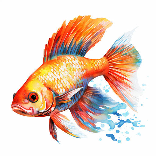 Fish clipart images in Oil painting style