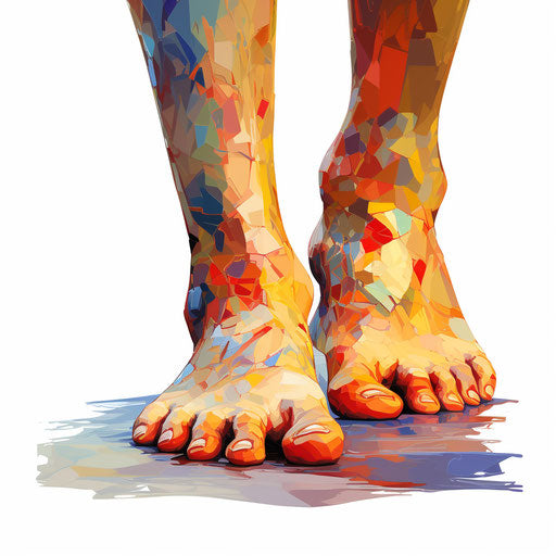 Foot clipart in the style of Oil painting, on a white background