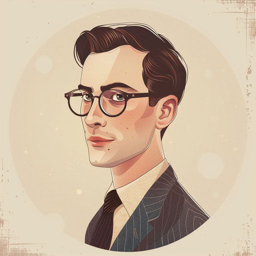 Realistic clipart man with vintage filter on random background