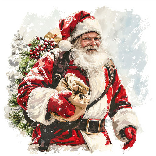 Festive Christmas Clipart on White Background