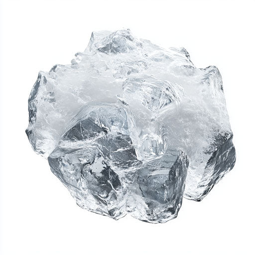 3D ice on flat white background, isolated clipart