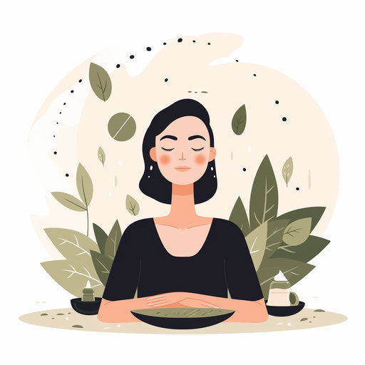 Minimalist self care illustration on white background