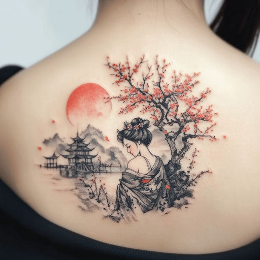 Cherry Blossom Tree Tattoo Tattoo Vector Pack