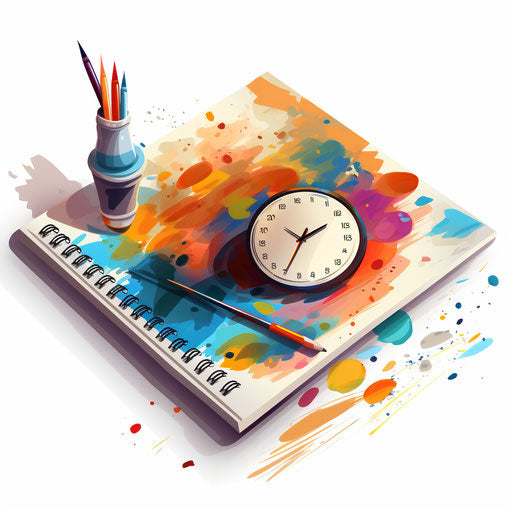 Agenda Clipart in the style of Impressionistic Art