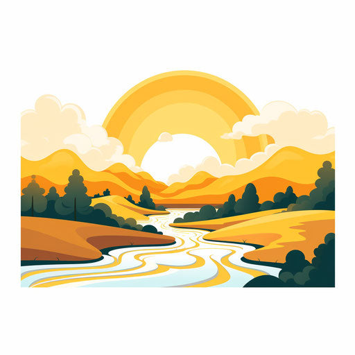 Minimalist style illustration of sunlight