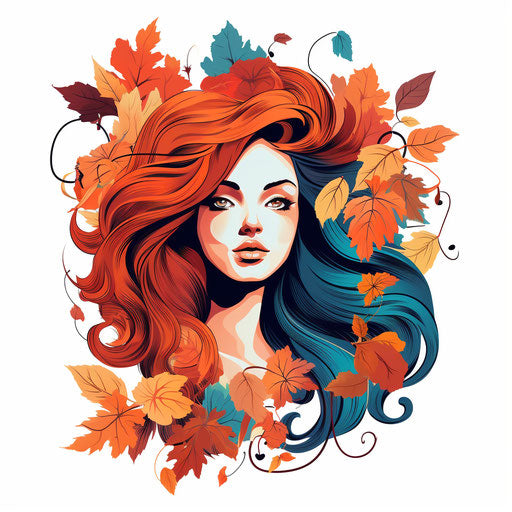 September clipart in the style of Chiaroscuro Art, on a white background