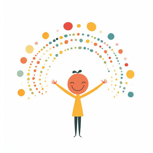 Cheerful clipart in Minimalist style, on white background