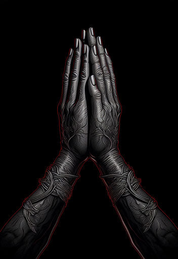 Praying Hands Clipart in Imressive Style: 4K Vector Clipart