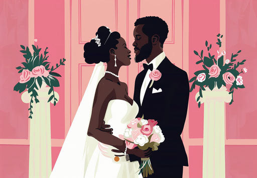 Animated gif style wedding, black people, color blocks, ferrania p30