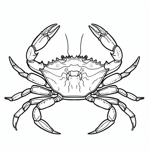 Bold outline of a crab with large pincers