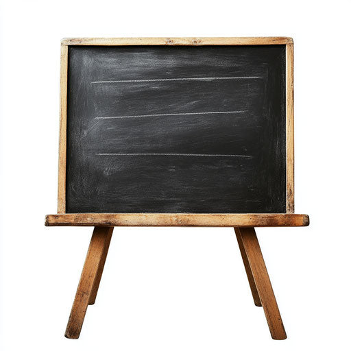 3D blackboard with flat white background, isolated clipart