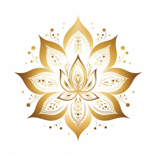 Golden lotus symbol with a lotus flower