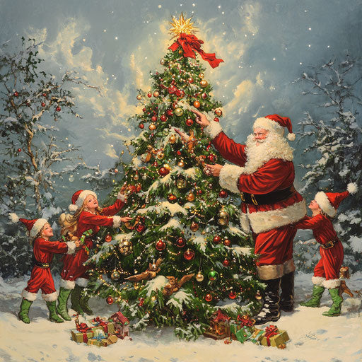 Christmas decoration with Santa and Mrs. Claus