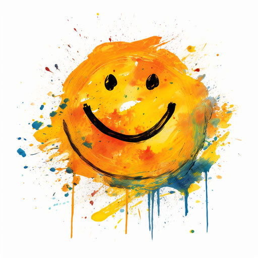 Smiley clipart in the style of Impressionistic Art
