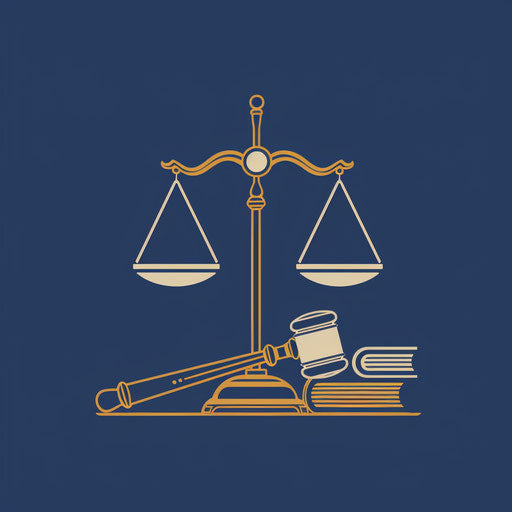 Justice balance with books and gavel