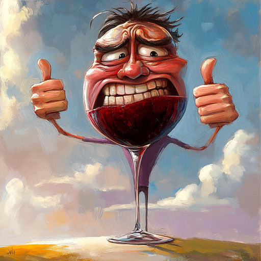 Humorous caricature of a wine clipart