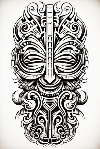 Tribal Design Ideas Geometric Maori Art Sketch-Like