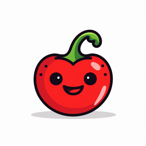 Minimalist pepper clipart on white background
