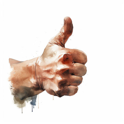 Thumbs down in the style of Oil painting