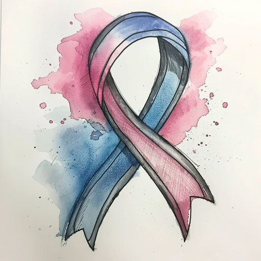 Watercolor ribbon tattoo sketch