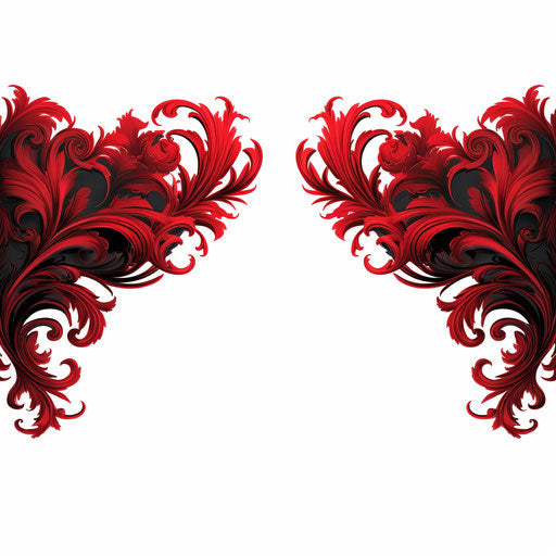 Red border png in the style of Chiaroscuro Art, on a white background