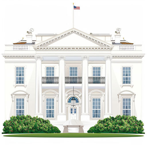 White house on white background, photo realistic style