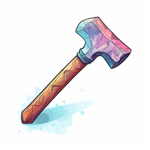 Illustration of hammer in the style of Pastel Colors Art on white background