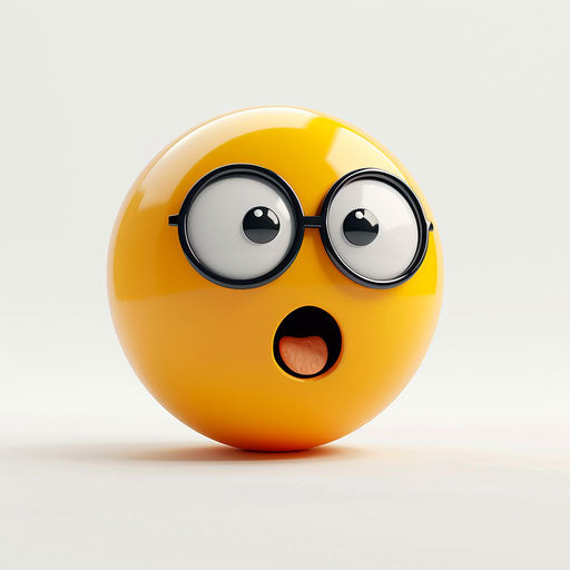 Surprised emoji on white background