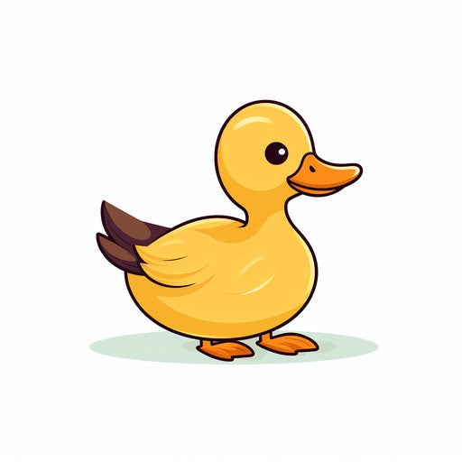 Duck clipart in Minimalist style on white background
