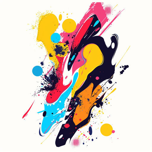 Abstract flat tattoo sketches of colorful shapes