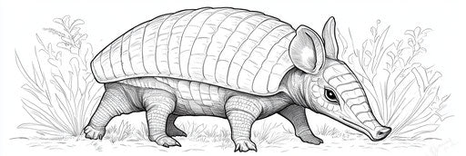 Very simple armadillo coloring book page 3:1