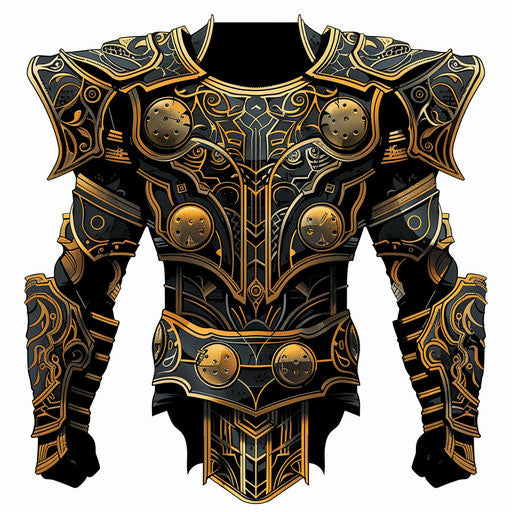 Elaborate tattoo sketch of Thor's armor