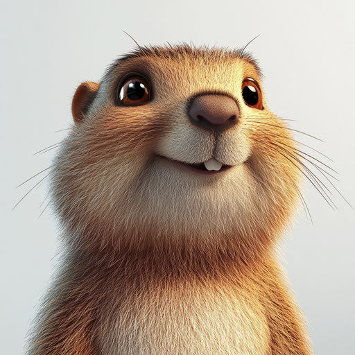 3D groundhog day on flat white background