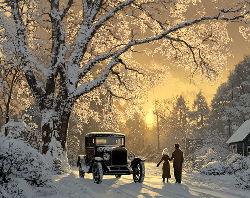 Winter walk at sunset