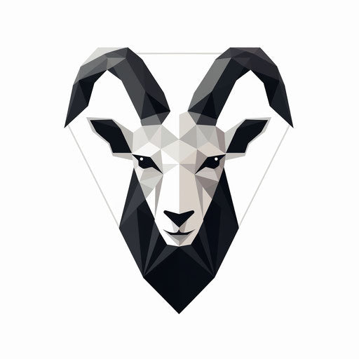 Goat head on white background, Francis Picabia style, scientific diagrams, Alessandro Gottardo, black paintings, RTX on, low resolution