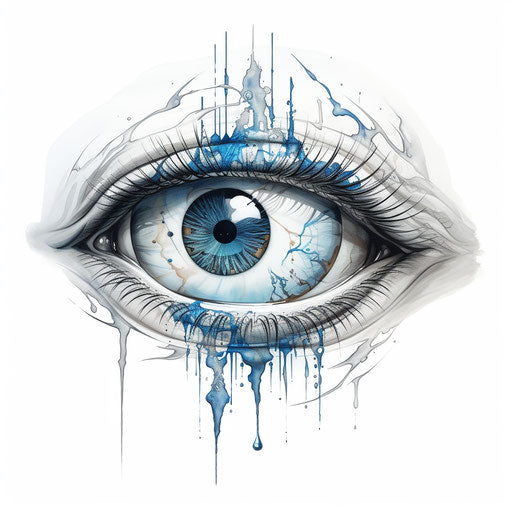 Tattoos for eye and eyeglasses, realistic light style