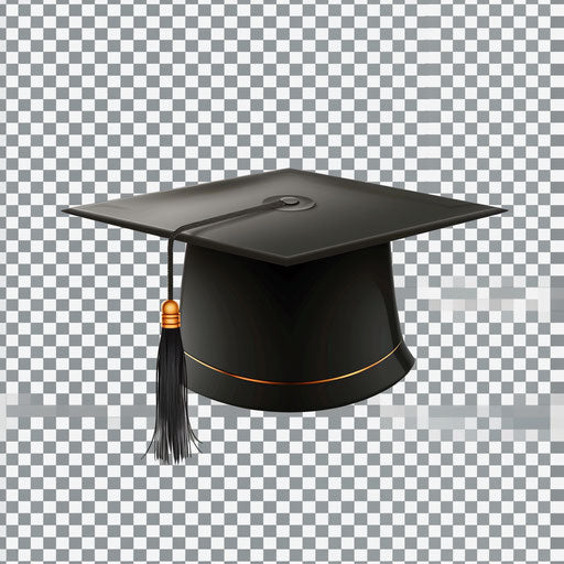 Realistic graduation hat on random flat background