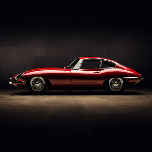 Jaguar e type car Sideview